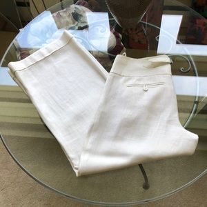 🌹Club Monaco cream linen wide leg slacks